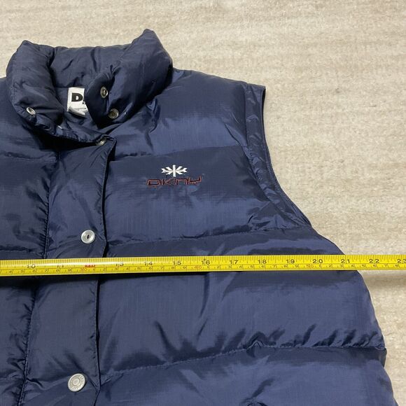 Vintage DKNY Men’s Goose Down and Feather Puffer Vest Navy Size Small - Picture 5 of 6